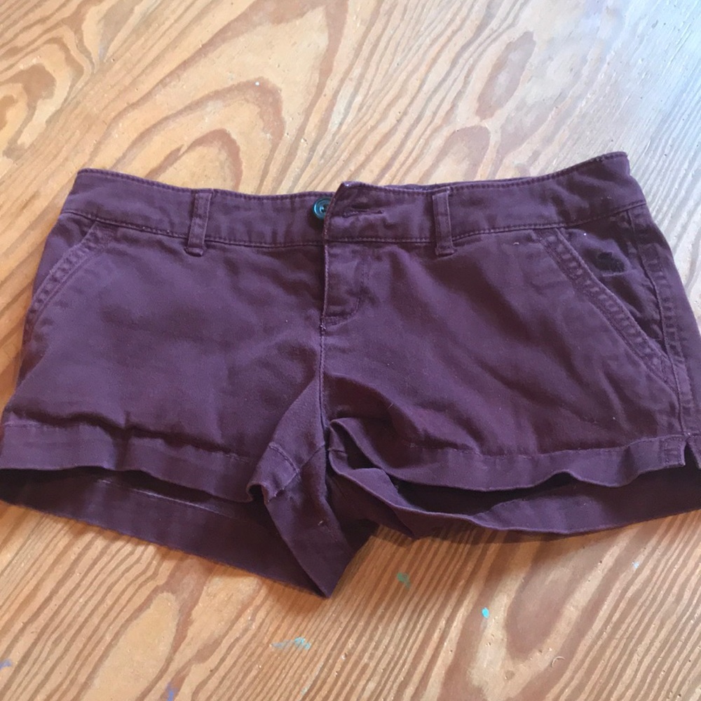 maroon shorts